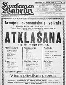 1935. gads Reklāma laikrakstā "Libausche Zeitung